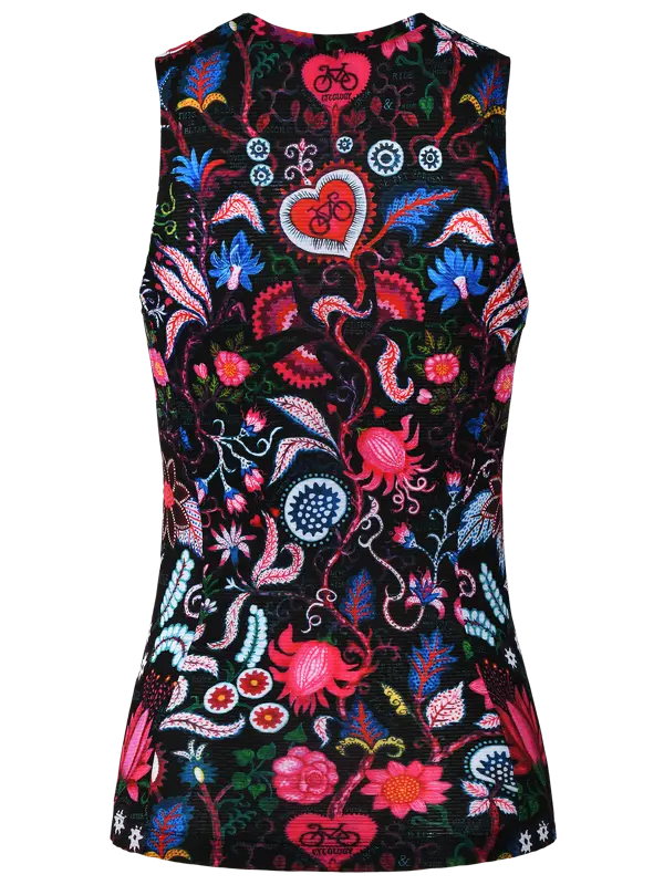 SECRET GARDEN WOMEN'S SLEEVELESS BASE LAYER BLACK