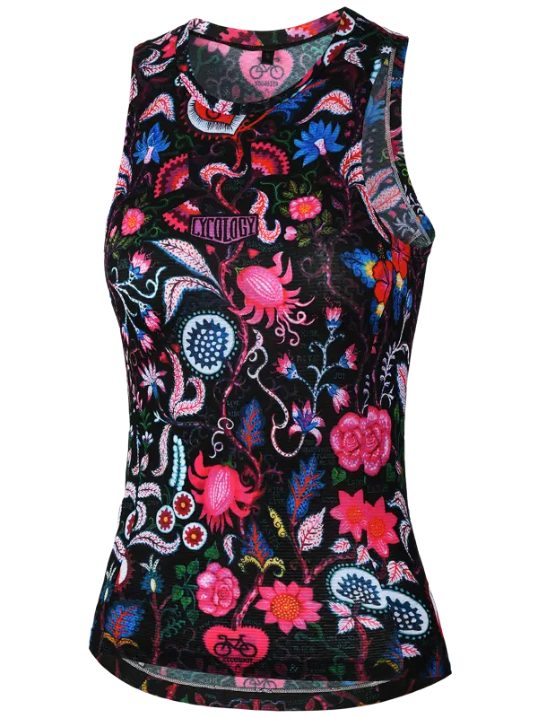 SECRET GARDEN WOMEN'S SLEEVELESS BASE LAYER BLACK