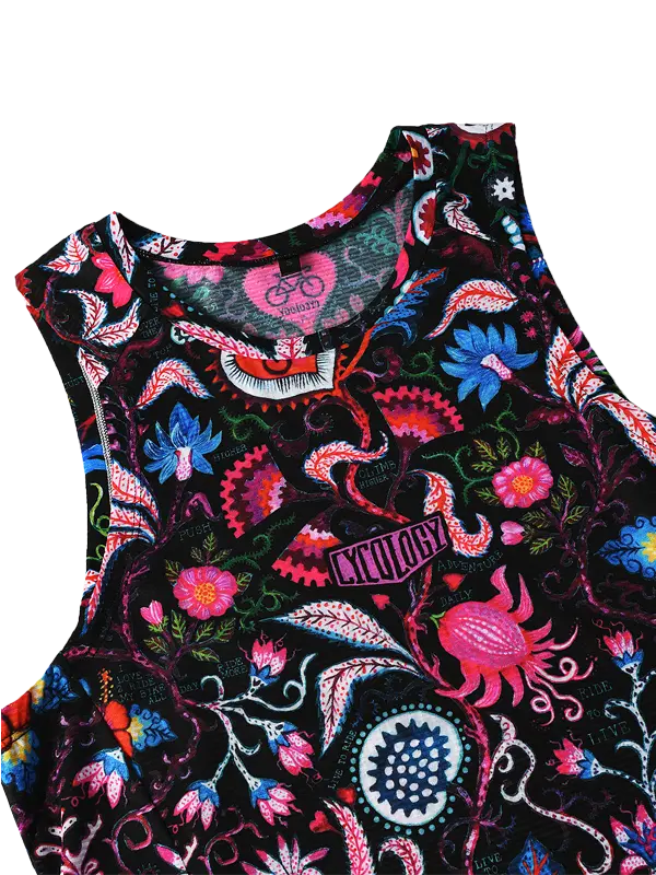 SECRET GARDEN WOMEN'S SLEEVELESS BASE LAYER BLACK