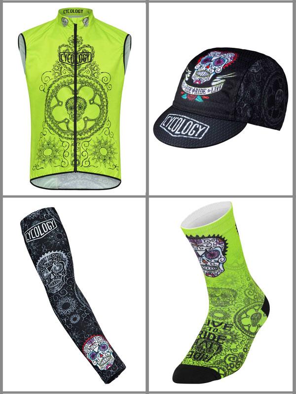 Day of the Living Lime Mens Lightweight Cycling Gilet | Cycology