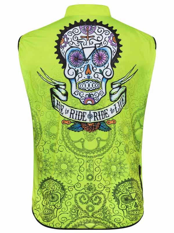 Day of the Living Lime Mens Lightweight Cycling Gilet | Cycology AUS
