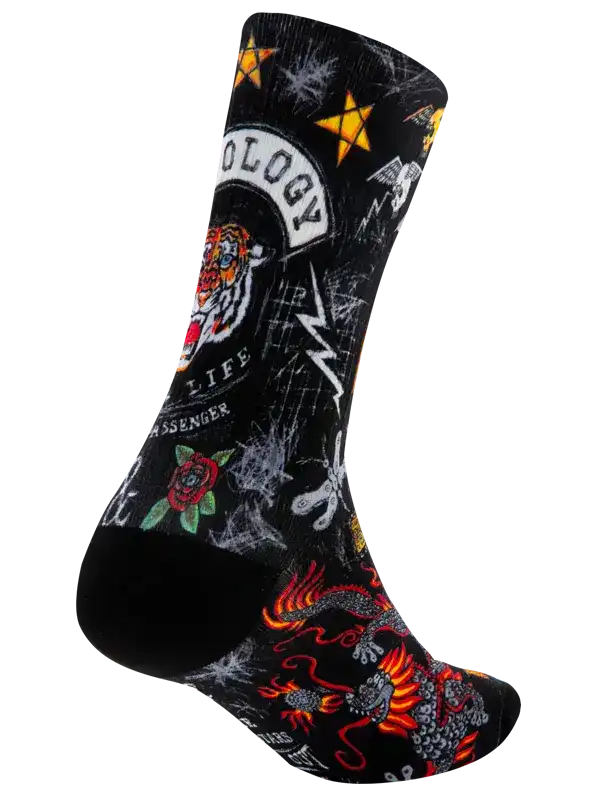 CITY OF ANGELS BLACK CYCLING SOCKS - LONG