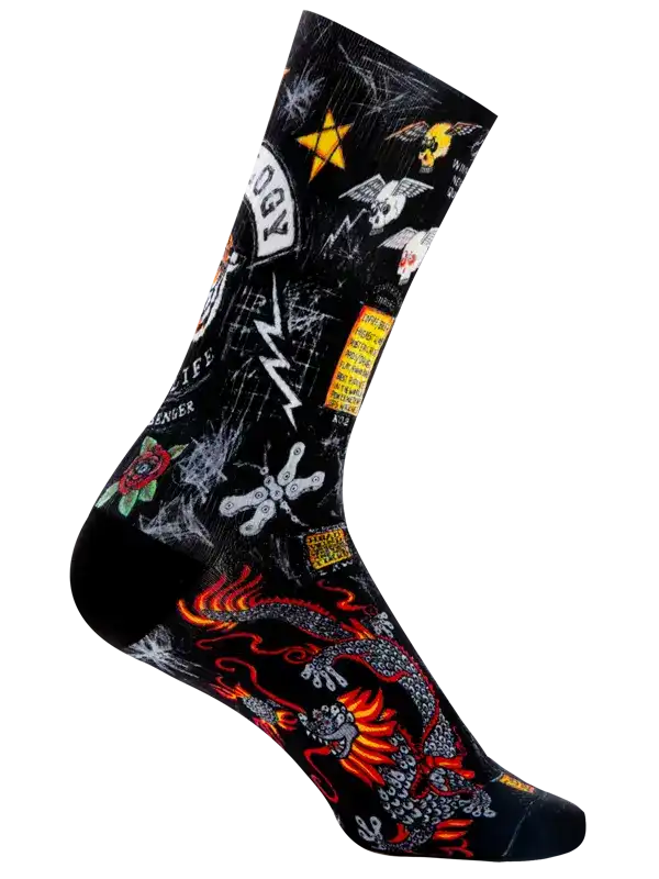 CITY OF ANGELS BLACK CYCLING SOCKS - LONG