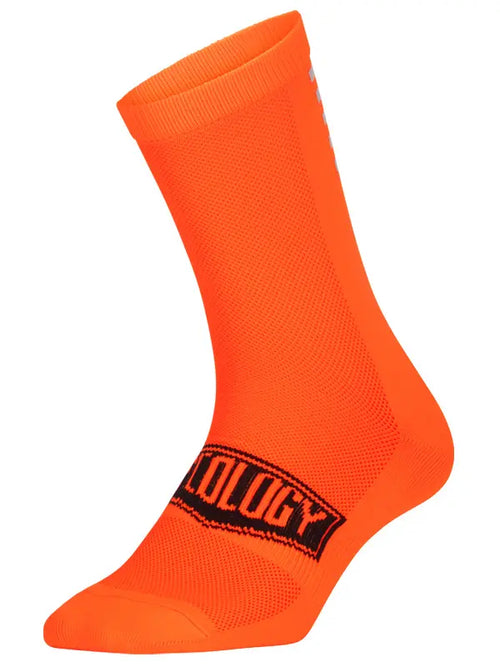 CYCOLOGY ORANGE REFLECTIVE LOGO CYCLING SOCKS