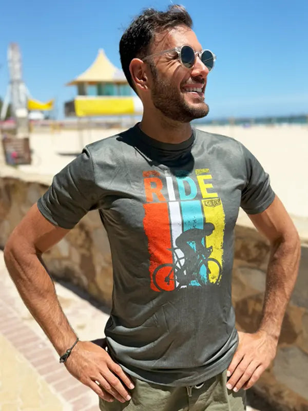 RIDE DARK GREY MEN'S TECHNICAL T-SHIRT