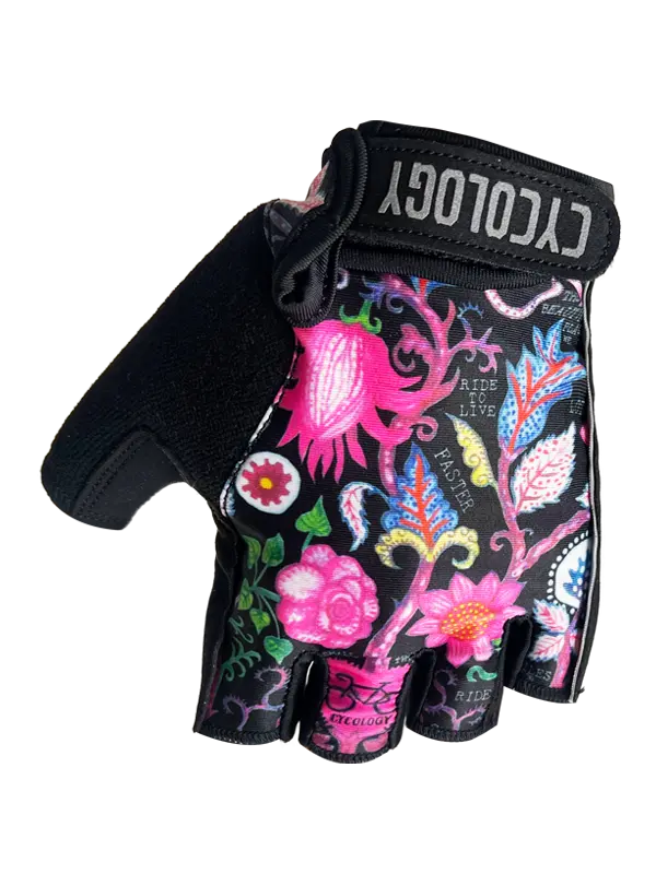 SECRET GARDEN BLACK CYCLING GLOVES