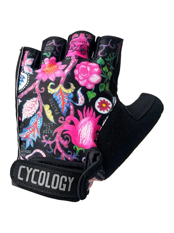 SECRET GARDEN BLACK CYCLING GLOVES