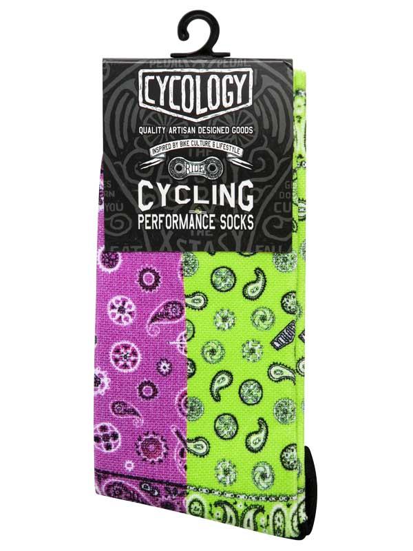 Bandana Lime Cycling Socks | Cycology Clothing AUS