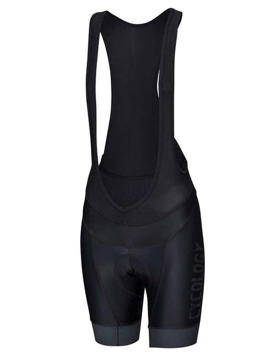 Womens Black Logo Cycling Bib Shorts