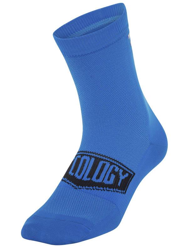 CYCOLOGY BLUE REFLECTIVE LOGO CYCLING SOCKS