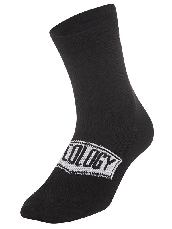 CYCOLOGY BLACK REFLECTIVE LOGO CYCLING SOCKS