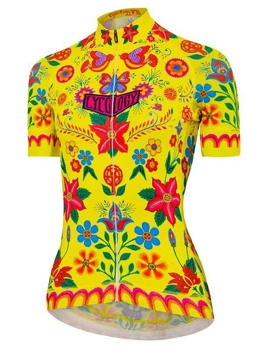 Frida Womens Short Sleeve Frida Womens Short Sleeve Yellow Cycling Jersey | Cycology AUS