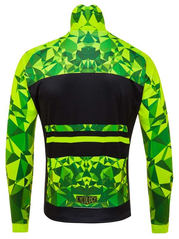 Geometric Lime Mens Windproof Cycling Jacket | Cycology Clothing