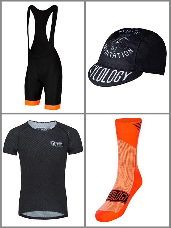 Cycology Men's Logo (Black/Orange) Bib Shorts