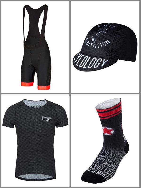 Cycology Men's Logo (Black/Red) Bib Shorts　