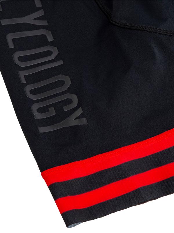 CYCOLOGY MEN'S LOGO (RED STRIPE) BIB SHORTS