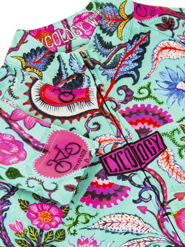 Secret Garden (Aqua) Women's Long Sleeve Jersey