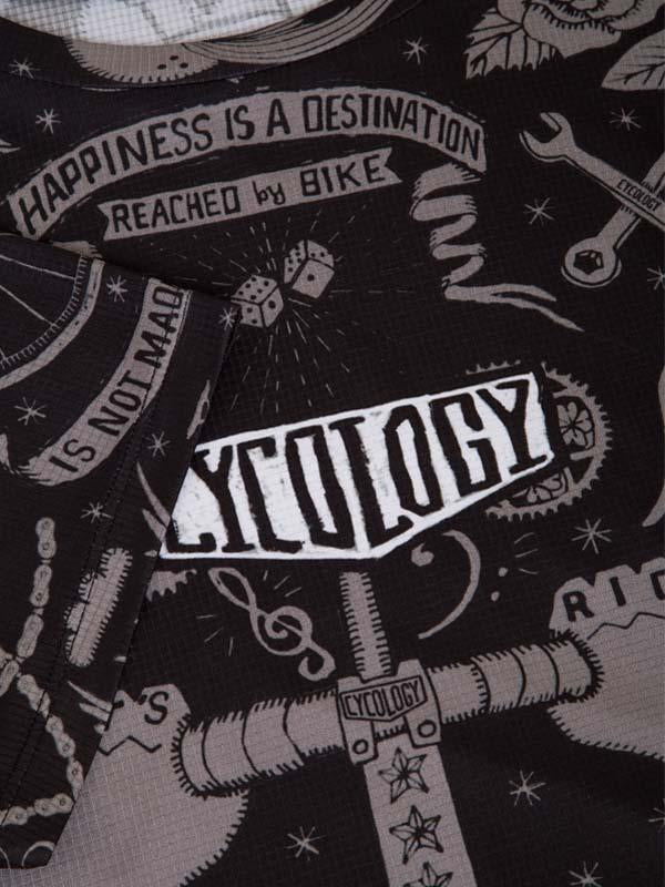 Velo Tattoo Mens Black Technical T shirt | Cycology Clothing