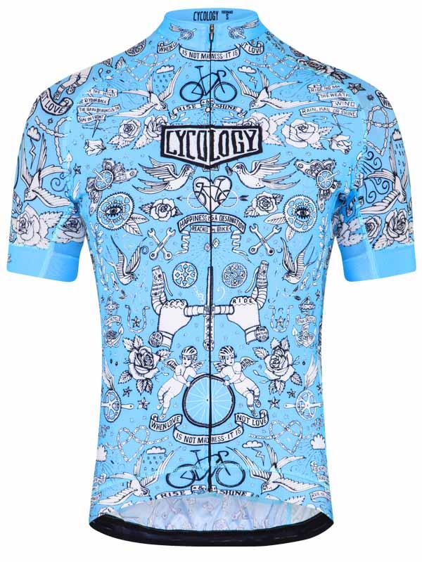 VELO TATTOO (BLUE) MEN'S CYCLING JERSEY