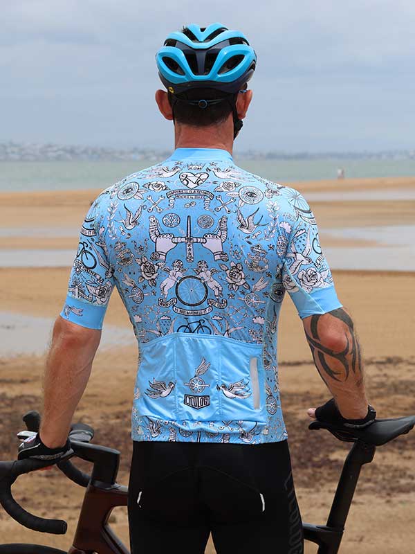 VELO TATTOO (BLUE) MEN'S CYCLING JERSEY