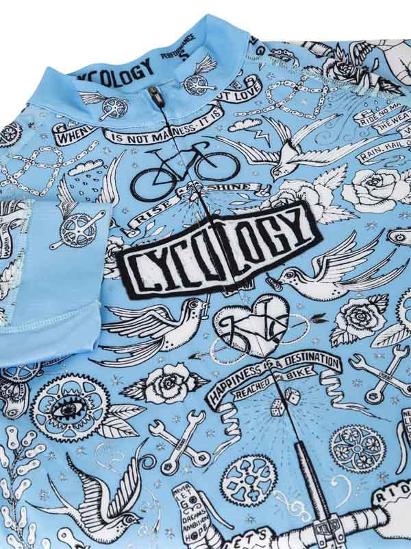 VELO TATTOO (BLUE) MEN'S CYCLING JERSEY