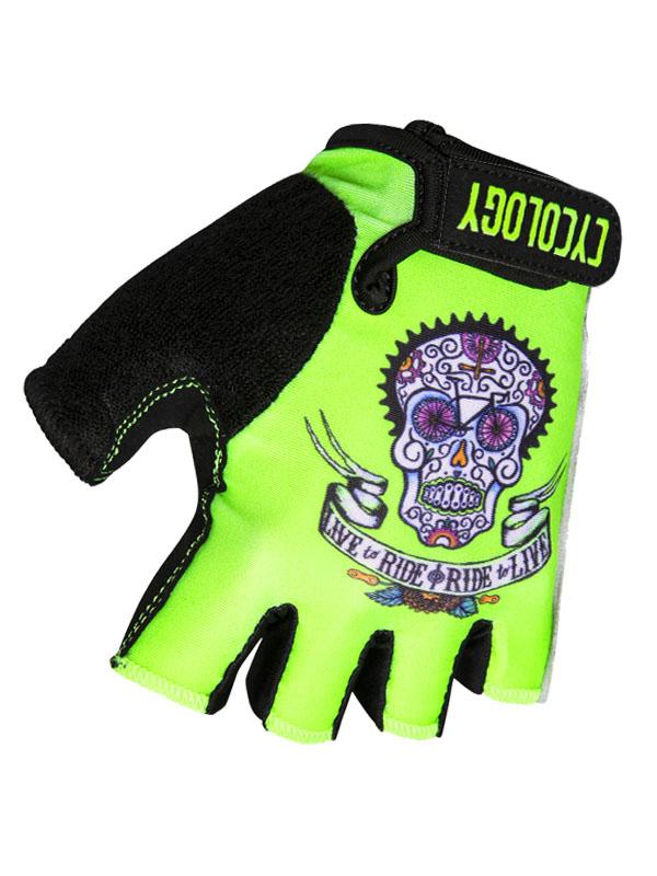 Day of the Living Lime Cycling Gloves | Cycology Clothing AUS