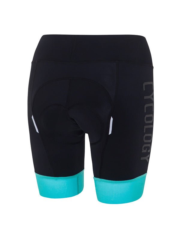 Cycology Women's (Black/Aqua) Cycling Shorts